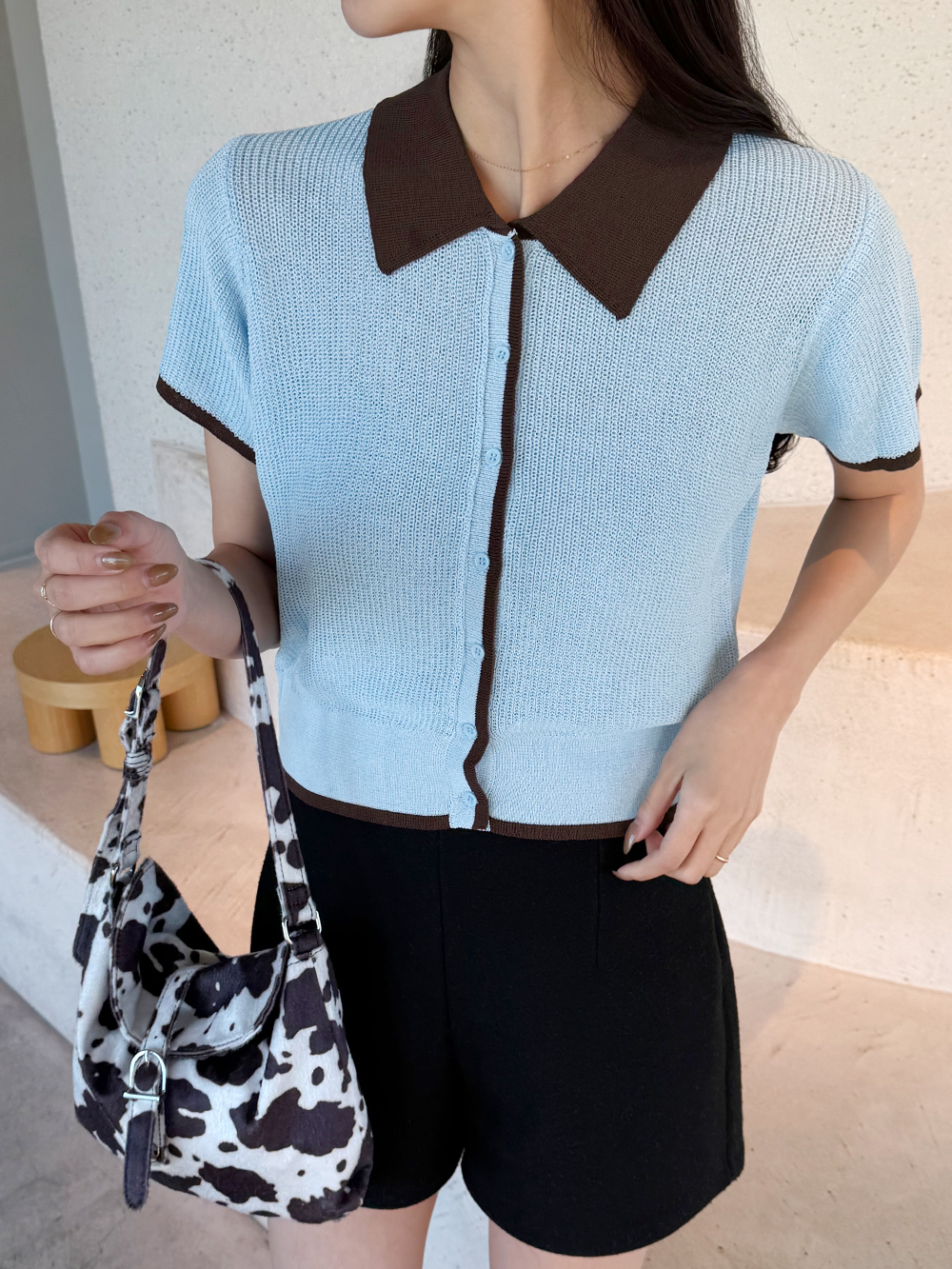 きこショートスリーブニットを使用したコーデ