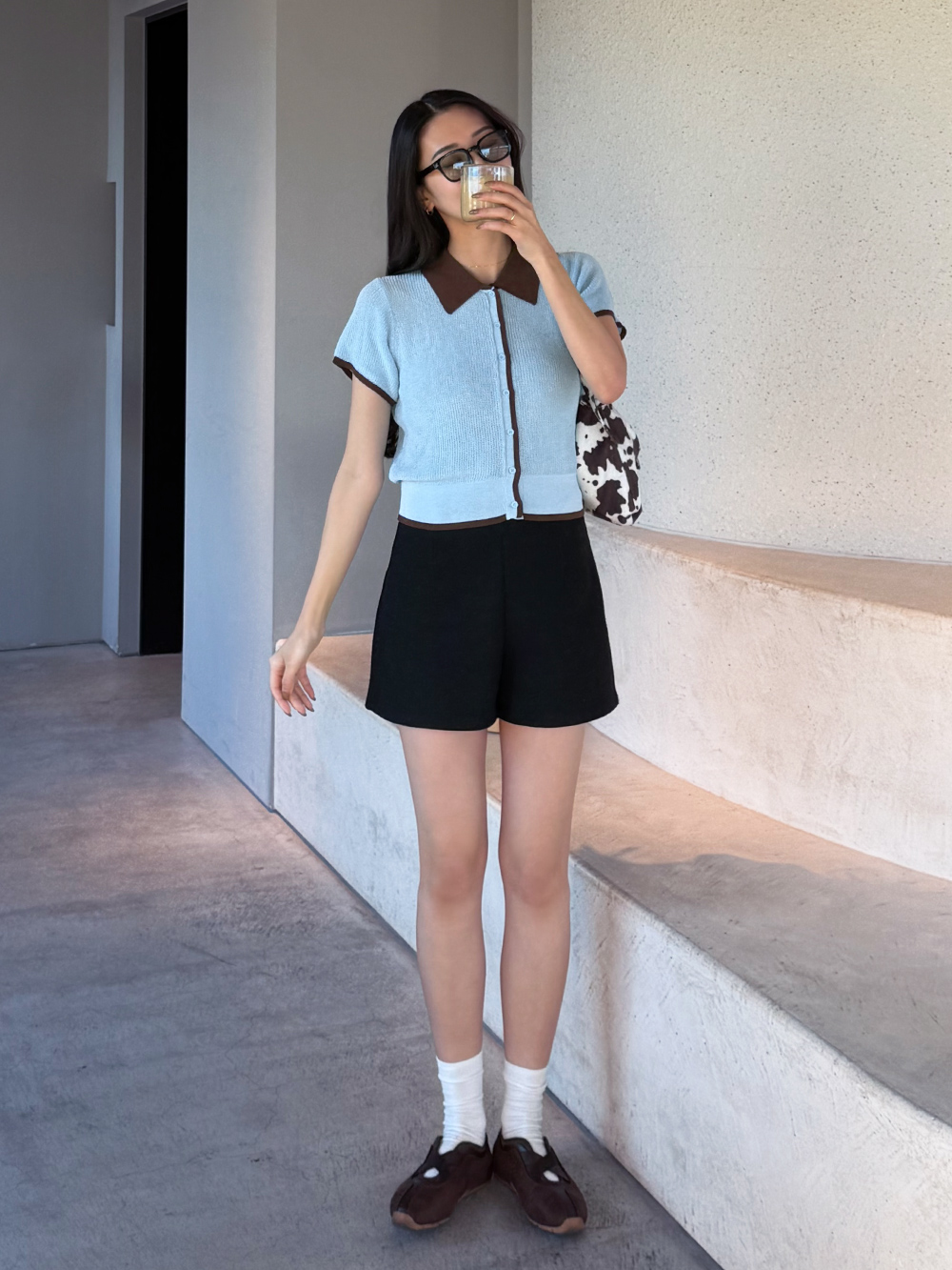 きこショートスリーブニットを使用したコーデ