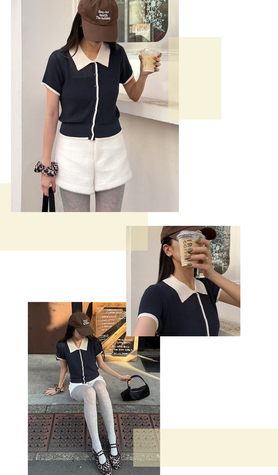 きこショートスリーブニットを使用したコーデ