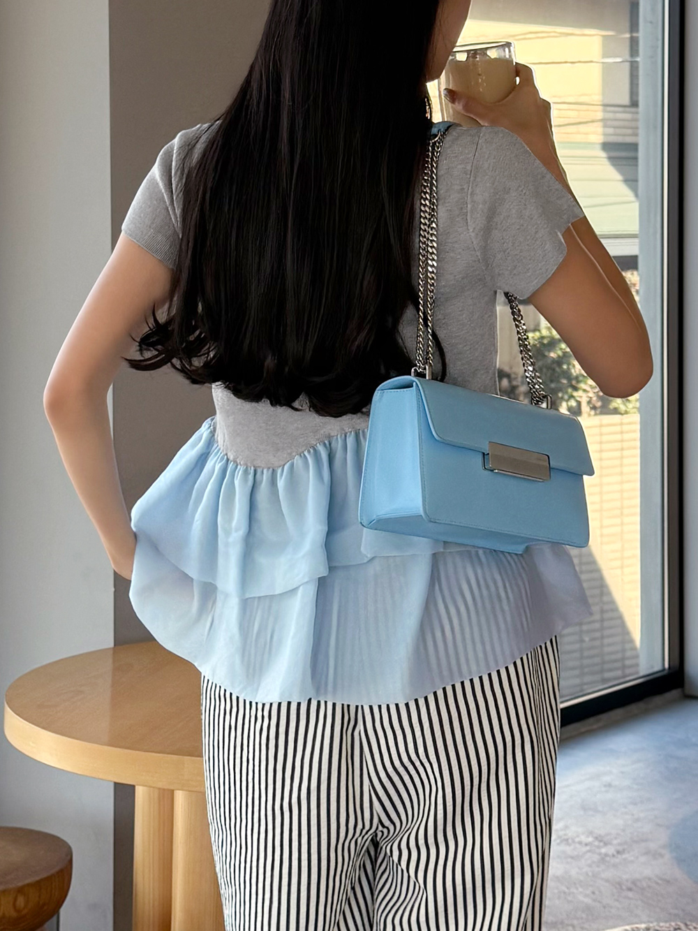 きこニットペプラムトップスを使用したコーデ