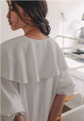 ビッグカラーマーメイドシルエットワンピース 春夏 ワンピース