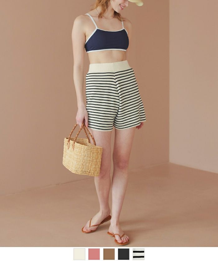 シンプルニットショートパンツ/水着【SEADRESS シードレス】【メール便