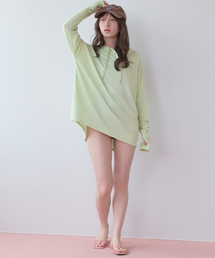 オーバーシルエットラッシュパーカープルオーバー【SEADRESS