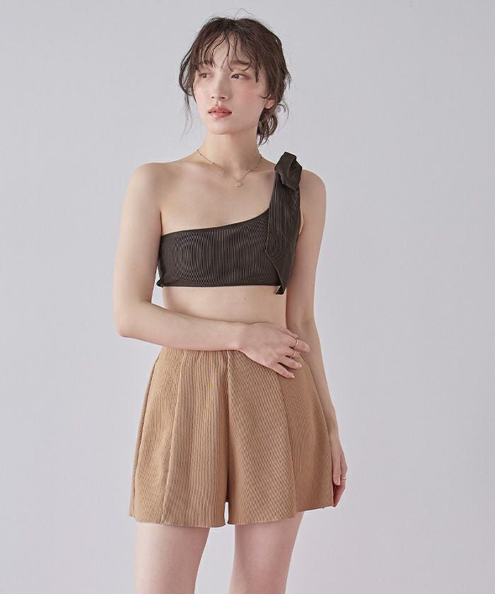 ワンショルダーデザインリブビキニ/水着【SEADRESS シードレス