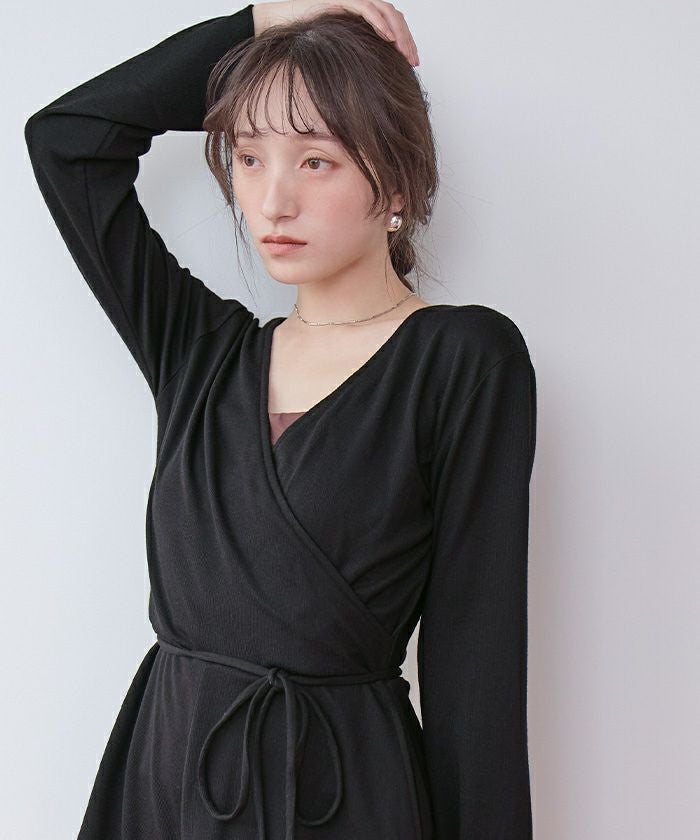 新品　シードレス　カシュクールオールインワン　ラッシュガード　黒　M SEA DRESS（シードレス） ラッシュガード カシュクールオールインワン
