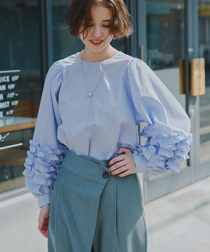 や*ん様 ARTS&SCIENCE　サイドギャザーブラウス Button front gather blouse – ARTS&SCIENCE ONLINE SELLER