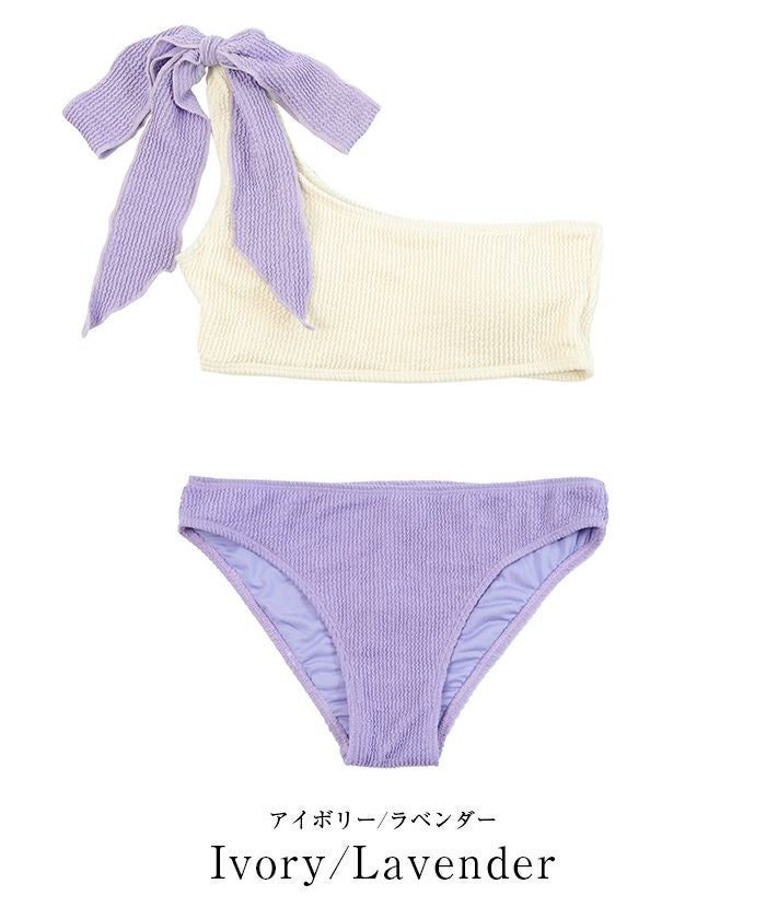 uneuneワンショルダーリボンビキニ/水着【SEADRESS シードレス