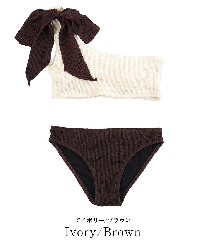 uneuneワンショルダーリボンビキニ/水着【SEADRESS シードレス