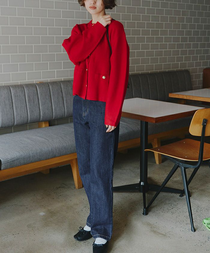 ハイウエストストレートデニムパンツ | titivate