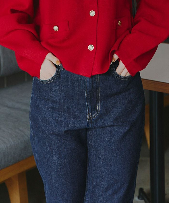 ハイウエストストレートデニムパンツ | titivate