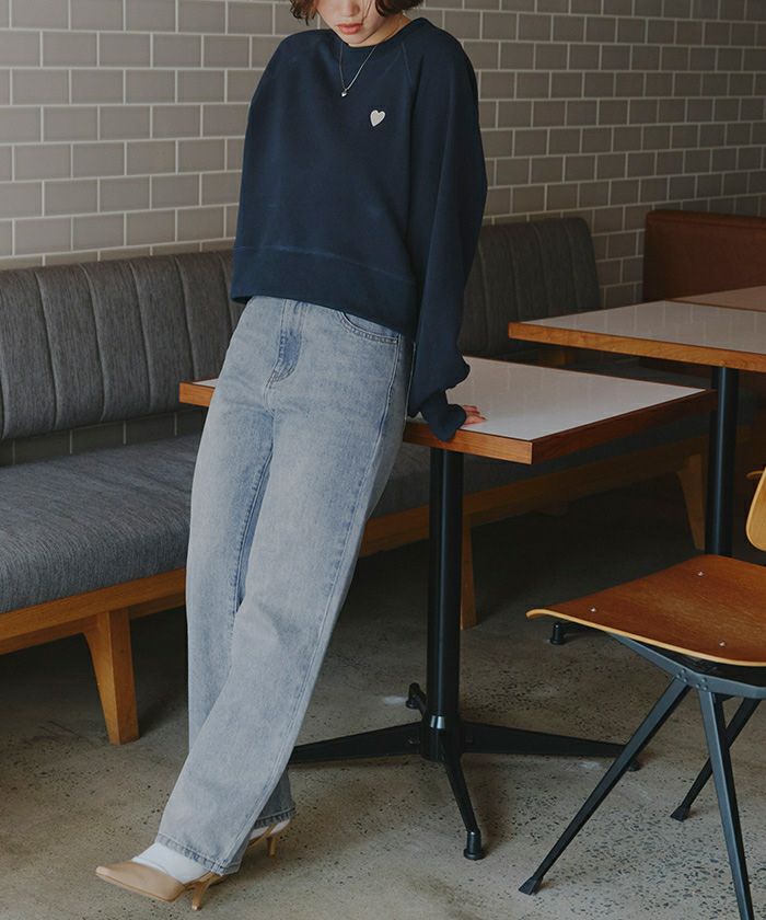 ハイウエストストレートデニムパンツ | titivate