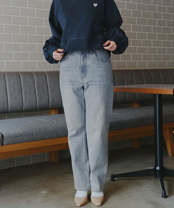 ハイウエストストレートデニムパンツ | titivate