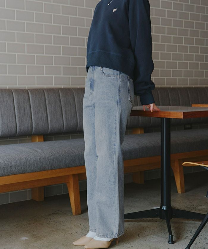 ハイウエストストレートデニムパンツ | titivate