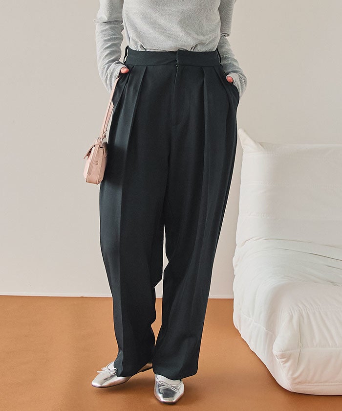 インタックセンタープレスワイドパンツ | titivate