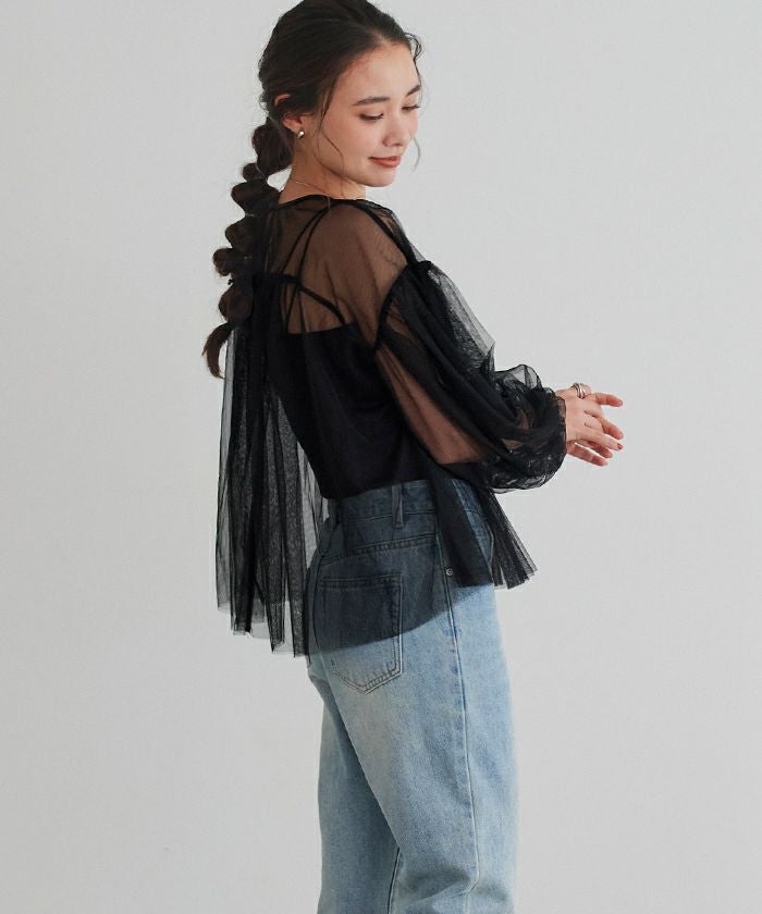 シアーボリュームスリーブトップス【メール便可／100】 | titivate