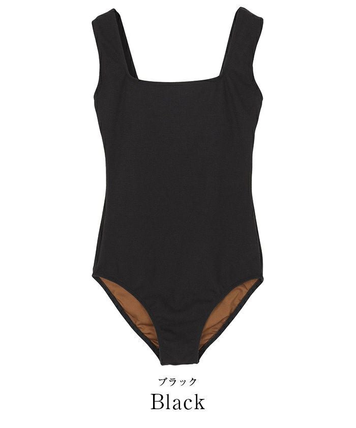 リブニットバッククロスワンピース/水着【SEADRESS シードレス