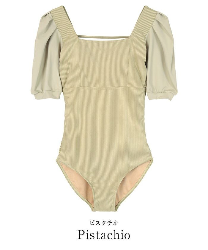 バックオープンパフスリーブワンピース/水着【SEADRESS シードレス