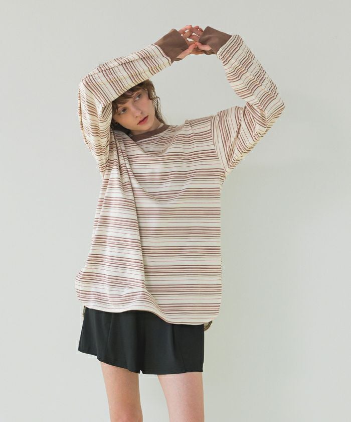 マルチボーダーロングTシャツ【SEADRESS シードレス】 | titivate