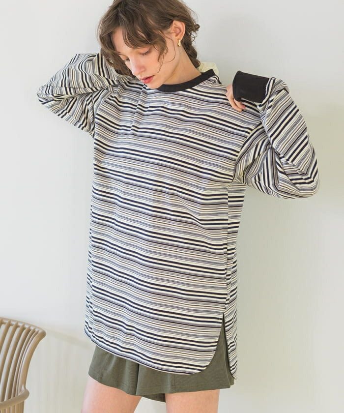 マルチボーダーロングTシャツ【SEADRESS シードレス】 | titivate