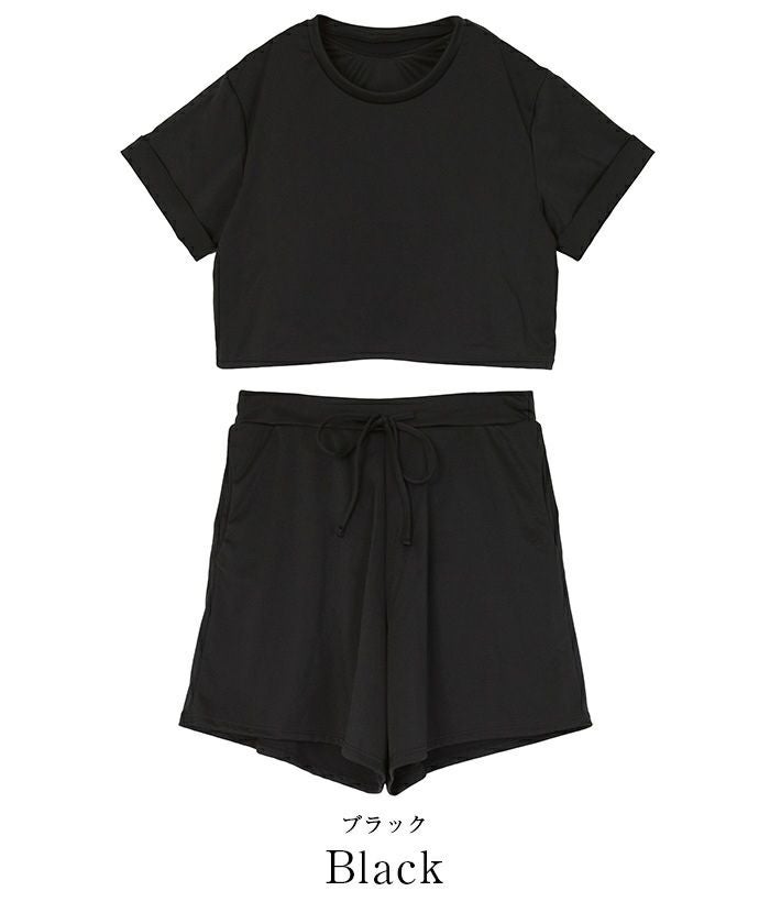 カップ付半袖Tシャツ×ショートパンツ/セット水着【SEADRESS シードレス