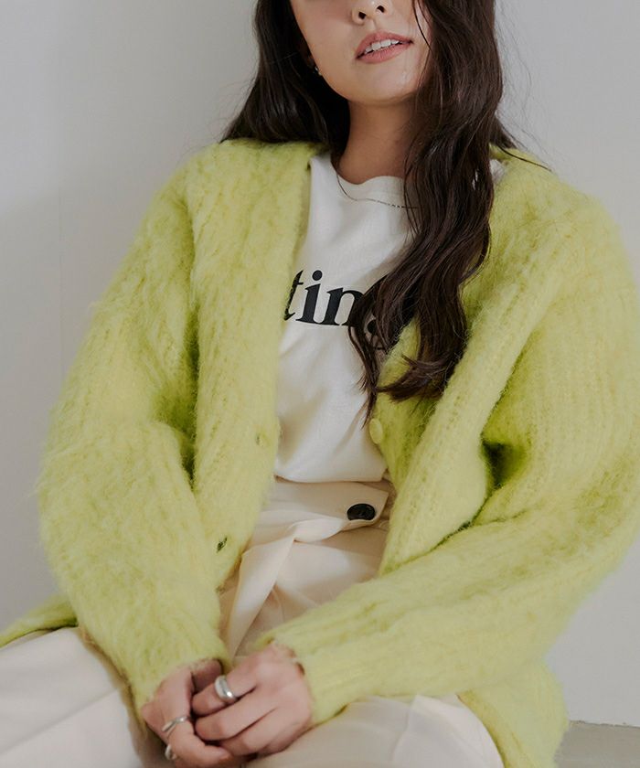 ✨宮下期09AW✨NUMBER(N)INE モヘアライク カーディガン 緑 M ✨宮下期09AW✨NUMBER(N)INE モヘアライク カーディガン 緑 M 【公式通販】