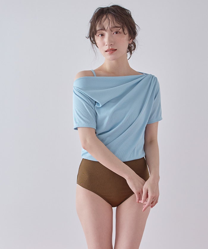 【試着のみ】SEA SKIトップス　カットソー ルーズトップスドッキングワンピース/水着【SEADRESS シードレス
