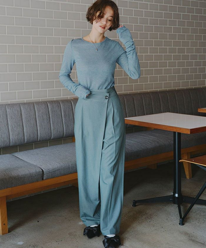 袖シャーリングシアートップス【メール便可／60】 | titivate