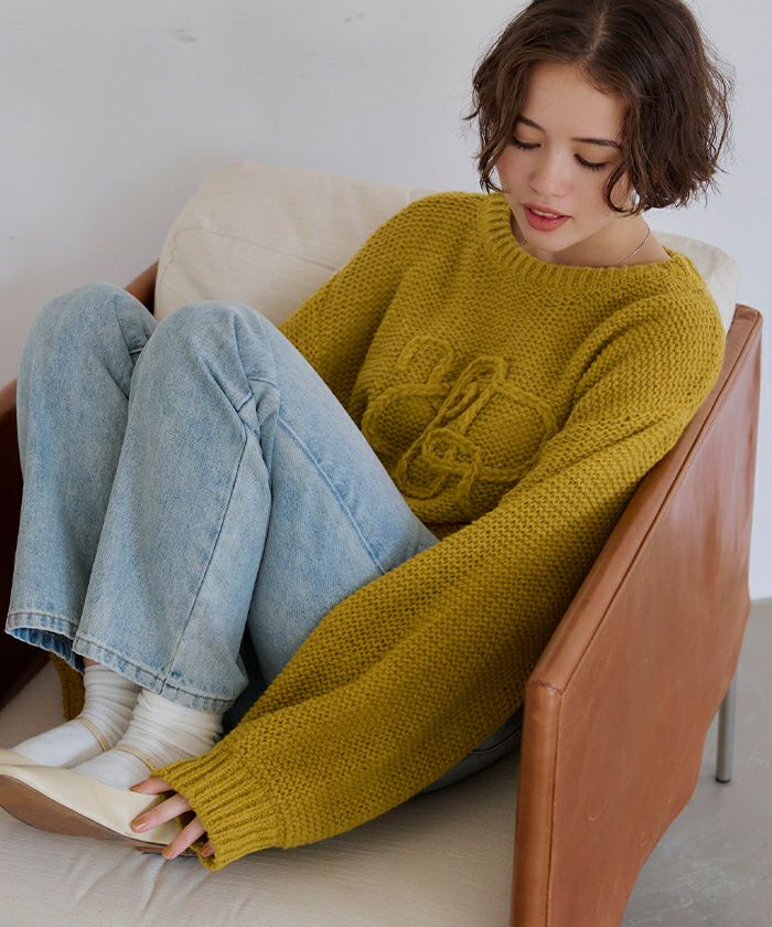 透かし編み刺繍クロップドプルオーバー | titivate