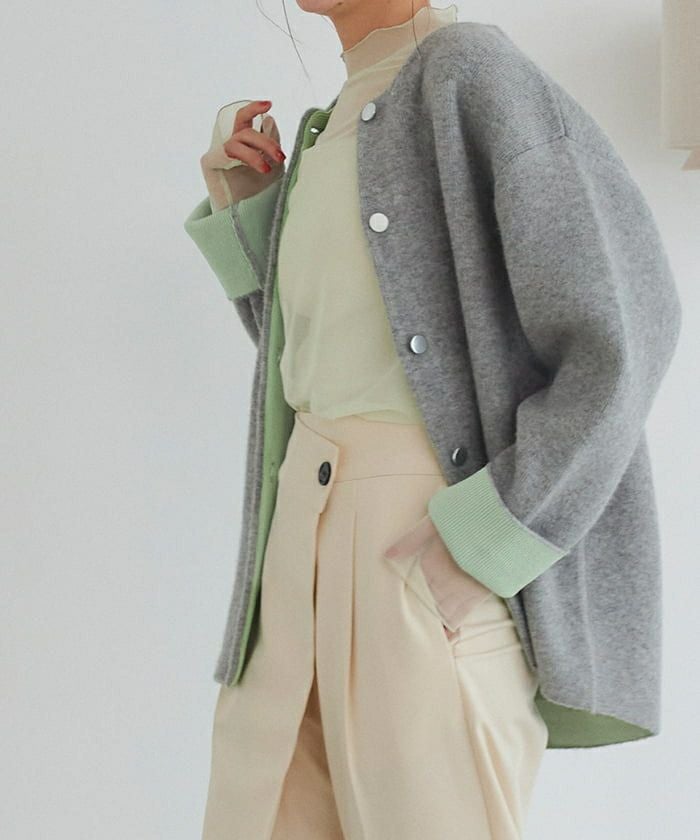 FFC ダブルフェイス ロング カーディガン　ガウン　ニットコート UNITED ARROWS green label relaxing - FFC ダブルフェイス ロング