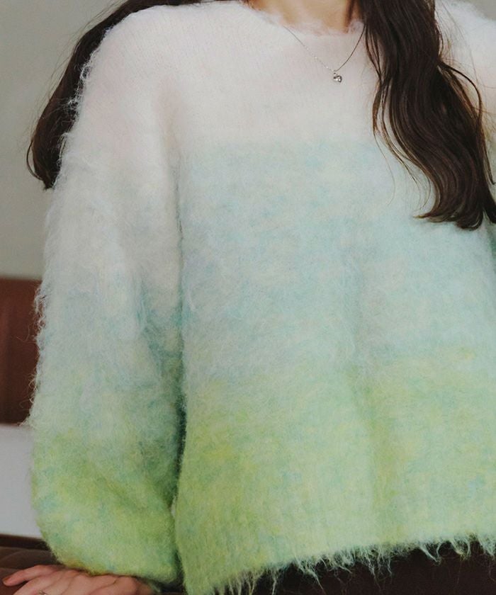 グラデーションモヘアライクニットプルオーバー | titivate