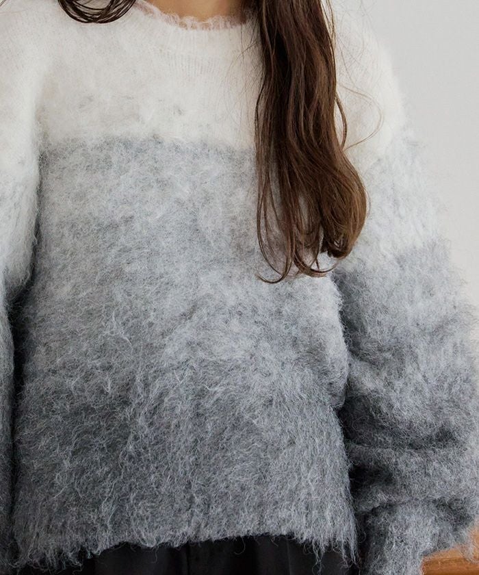 グラデーションモヘアライクニットプルオーバー | titivate