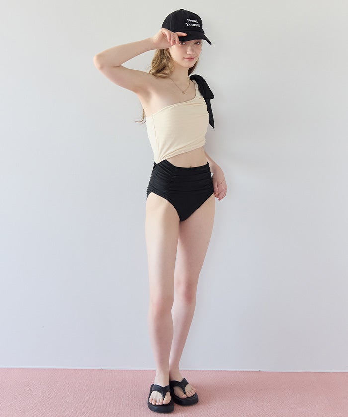 ワンショルダーカットアウトワンピース/水着【SEADRESS シードレス