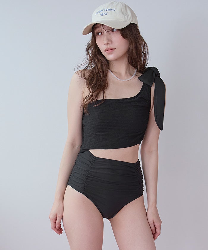 ワンショルダーカットアウトワンピース/水着【SEADRESS シードレス