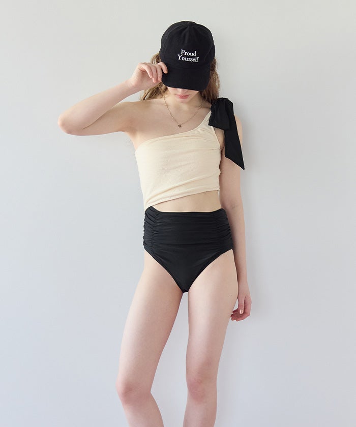 ワンショルダーカットアウトワンピース/水着【SEADRESS シードレス