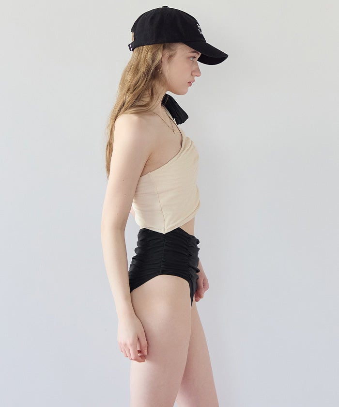 ワンショルダーカットアウトワンピース/水着【SEADRESS シードレス