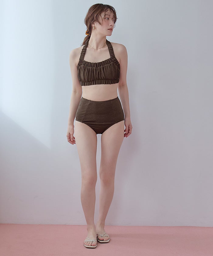 ホルターネックギャザーデザインビキニ/水着【SEADRESS シードレス ホルターネックギャザーデザインビキニ/水着【SEADRESS シードレス