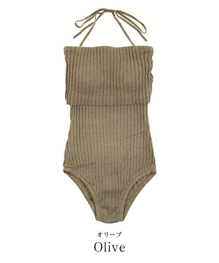 太リブニットデザインワンピース/水着【SEADRESS シードレス】 | titivate