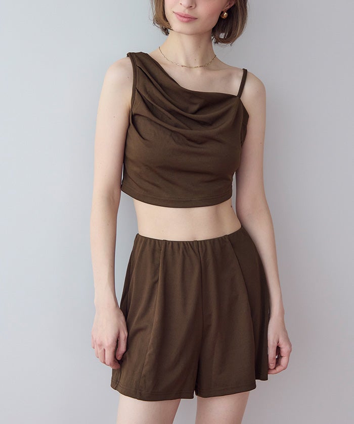 ショートパンツ付タックビキニ/セット水着【SEADRESS シードレス