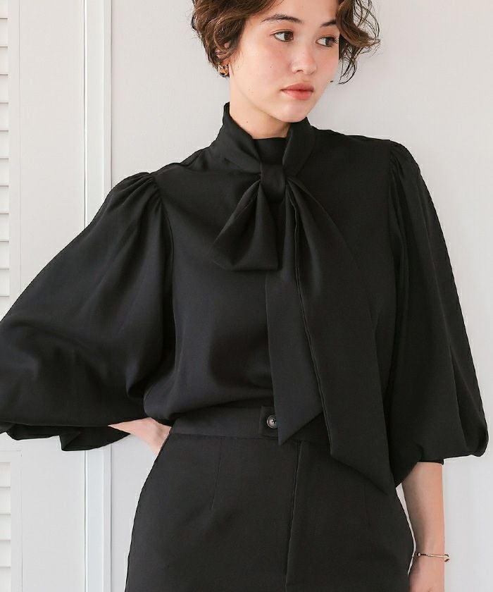 完売ブラウス【TREFLE+1】 ドットブラウス♥ブラックリボン ボウタイ 000000112585-10.jpg?size=l&w=