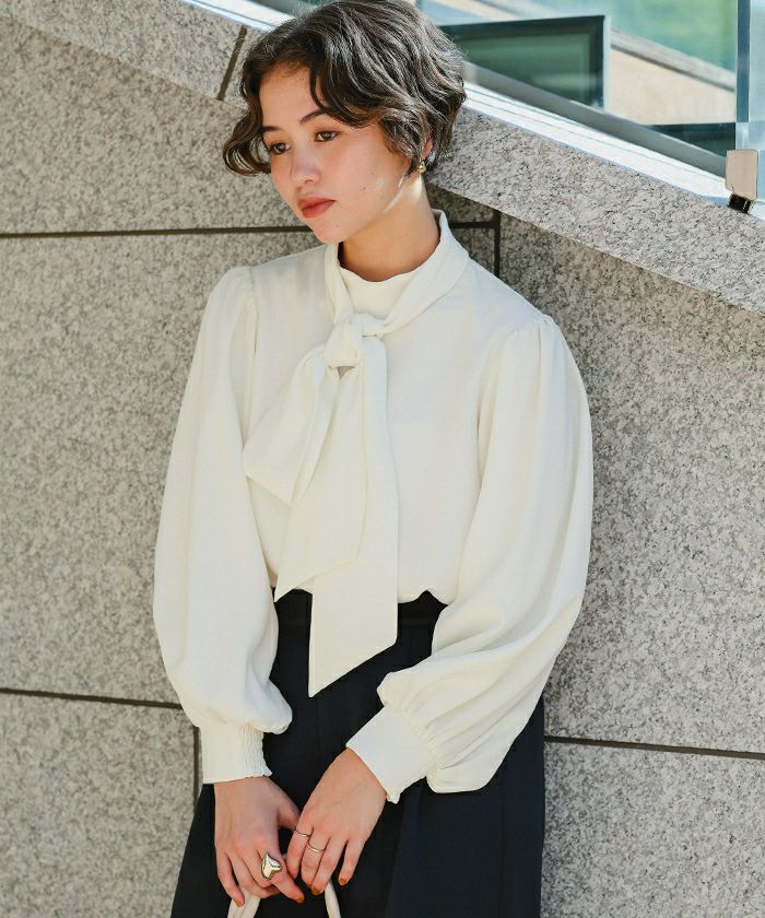 VALENTINO ボウタイブラウス シルク リボン ベージュ 長袖 36 000000112585-11.jpg?size=l&w=