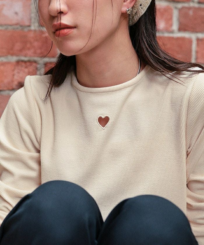 ハートカット刺繍前後2wayカットソー | titivate