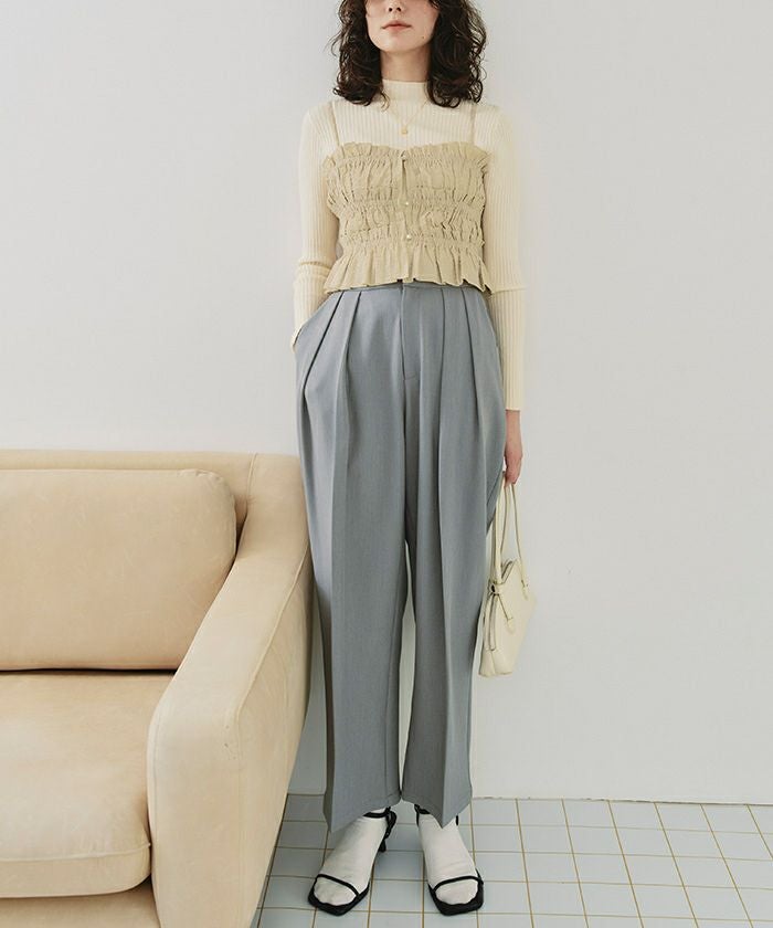 シャーリングフリルビスチェキャミソール【メール便可／90】 | titivate