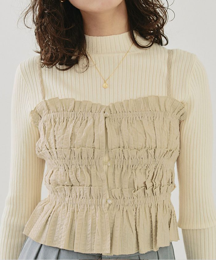 TAN trimming cami ⚪トリミングキャミ ニットビスチェ TAN トリミングキャミ ニット ビスチェ TRIMMING CAMI 【公式通販】
