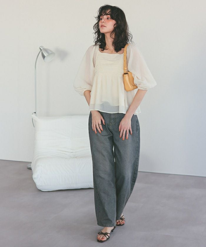シアージャガードペプラムトップス LILY BROWN（リリーブラウン）の「シアージャガードペプラムトップス