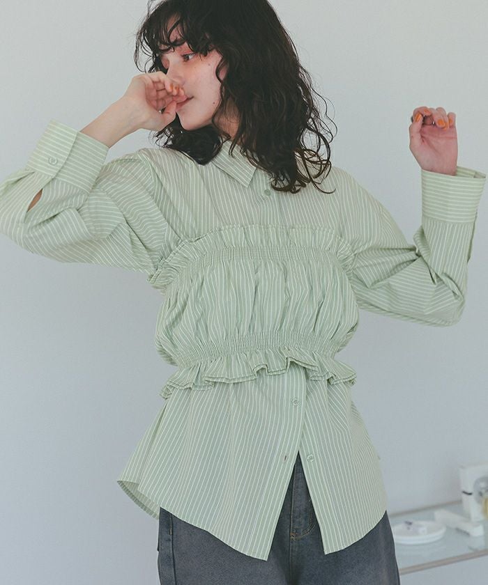 新品 SEE SEE スーパービッグ ラウンド ダブルストライプ Tシャツ 緑 URBS - M SEE SEE SUPER BIG FLAT DOUBLE STRIPE Tの通販 by Musashi's
