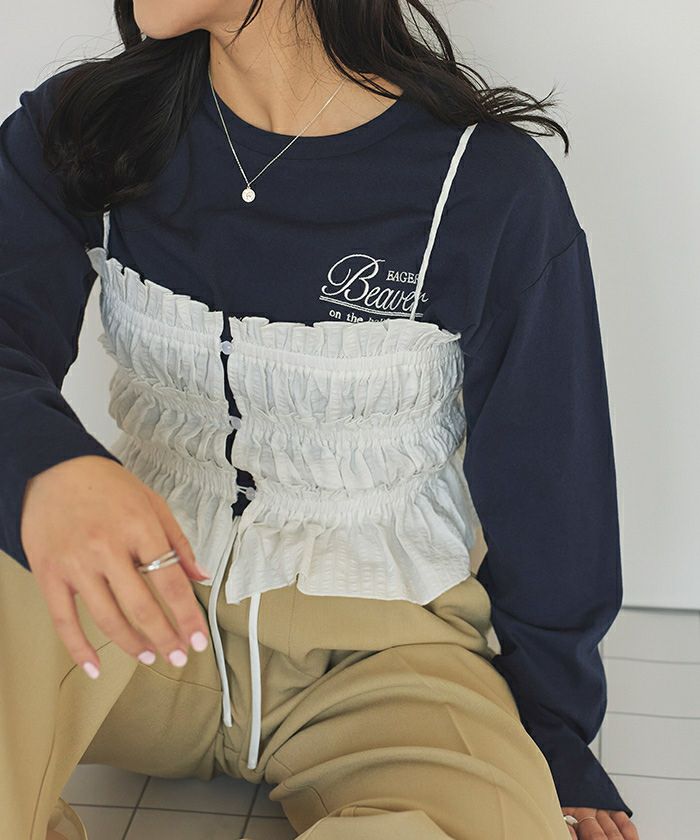 ロングスリーブ刺繍ロゴTシャツ【メール便可／90】 | titivate