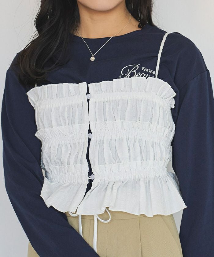 ロングスリーブ刺繍ロゴTシャツ【メール便可/90】 | titivate ロングスリーブ刺繍ロゴTシャツ【メール便可/90】 | titivate