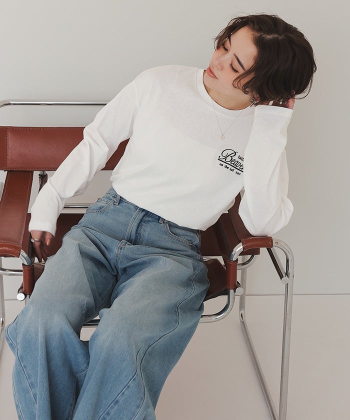 ロングスリーブ刺繍ロゴTシャツ【メール便可／90】 | titivate