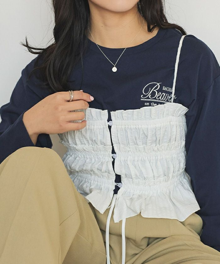 ロングスリーブ刺繍ロゴTシャツ【メール便可／90】 | titivate