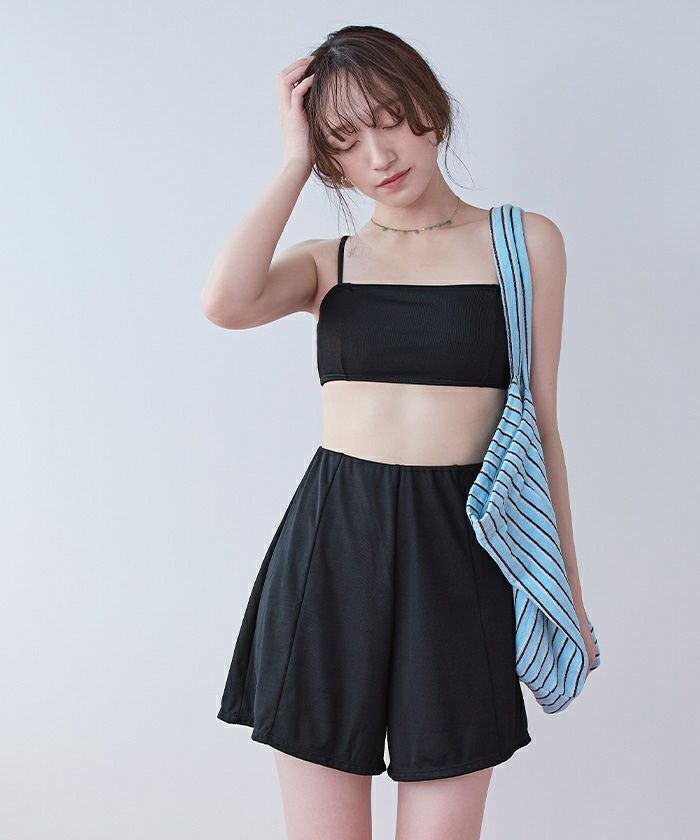4点セット/リラックストップス&ショートパンツ付ビキニ/水着【SEADRESS